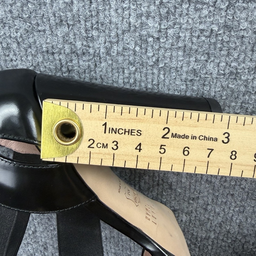 Stuart Weitzman Black Patent Leather Elastic Strap Heels Size 7M - Picture 6 of 6